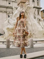 Sukienki - Reserved - Wzorzysta sukienka na ramiączkach - wielobarwny - miniaturka - grafika 1