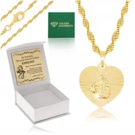 Biżuteria dla dzieci - ZŁOTY ŁAŃCUSZEK MEDALIK SZKAPLERZ 18K PREZENT NA KOMUNIĘ, CHRZEST + GRAWER - miniaturka - grafika 1