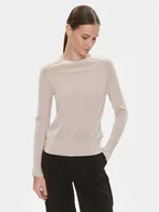 Swetry damskie - Calvin Klein Sweter K20K205777 Beżowy Regular Fit - miniaturka - grafika 1