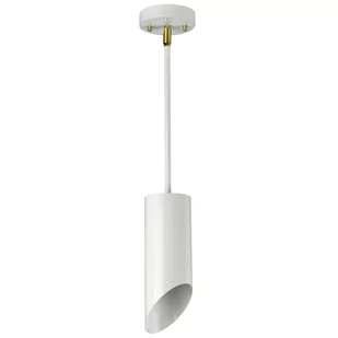 LAMPA sufitowa QUINTO QUINTO1P WAB Elstead plafon OPRAWA tuba metalowa biała stary mosiądz - Lampy sufitowe - miniaturka - grafika 1