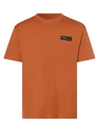 Koszulki męskie - Tom Tailor Denim T-shirt męski Mężczyźni Bawełna pomarańczowy nadruk, M - miniaturka - grafika 1