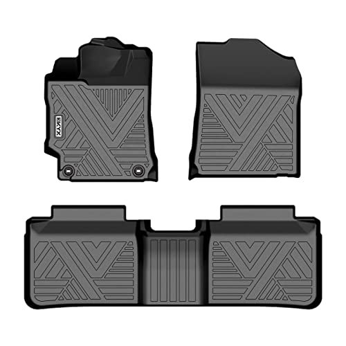 KYX Dywaniki podłogowe pasują do Toyota Camry 2017, 2016, 2015, 2014, 2013, 2012, wykładziny podłogowe 3D, z przodu i z tyłu, dostosowane do wszystkich warunków pogodowych, wytrzymała, ochrona TPE,