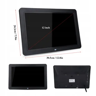 ELEKTRONICZNA CYFROWA RAMKA NA ZDJĘCIA 12CALA HD 1280X800 + PILOT - Ramki cyfrowe do zdjęć - miniaturka - grafika 1