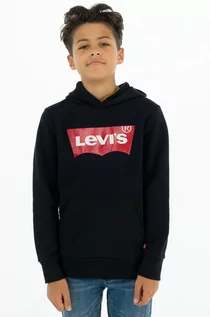 Bluzy damskie - Levi's Levi's Bluza dziecięca kolor czarny z kapturem z nadrukiem - grafika 1
