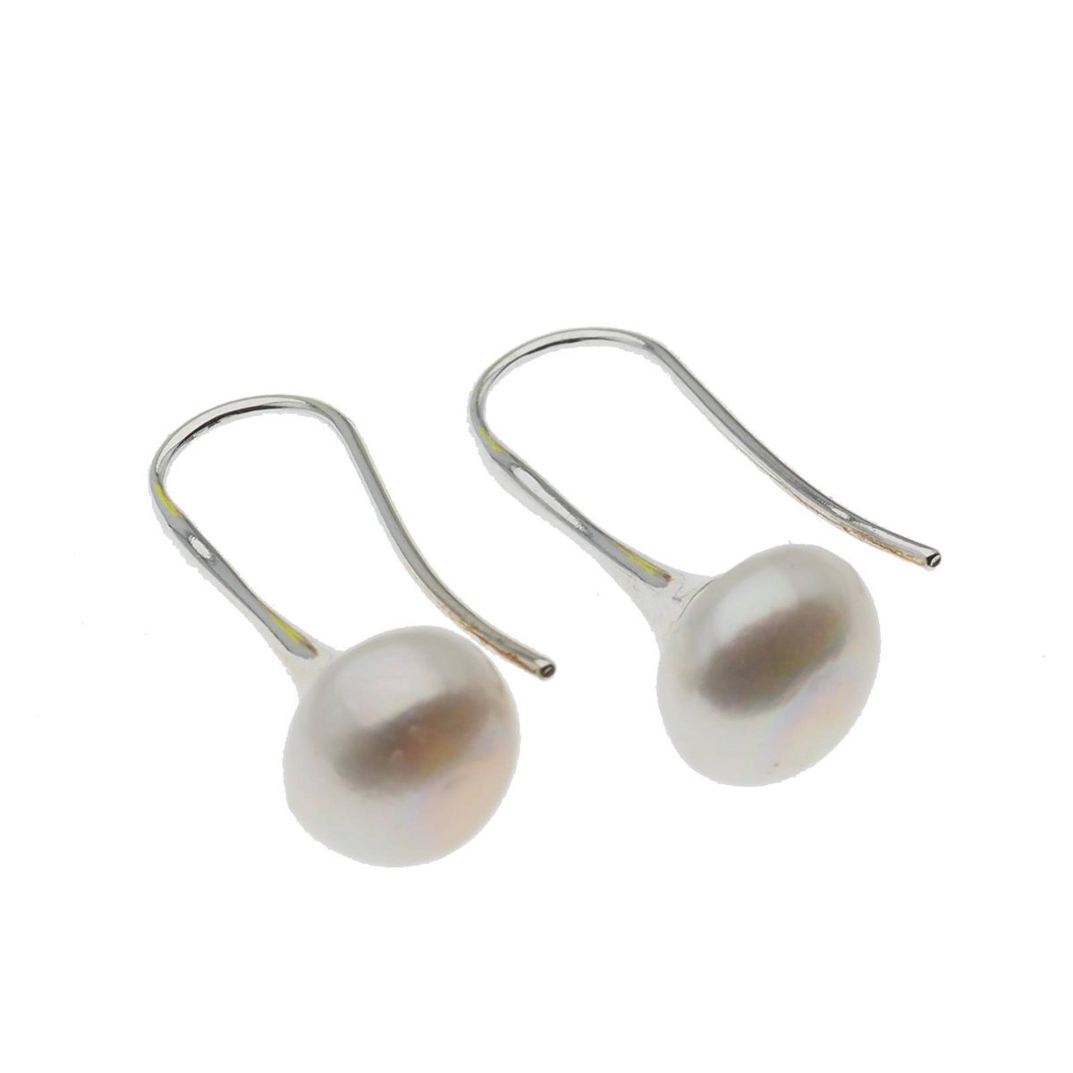 Skorulski Jewellery, Kolczyki trąbki, białe, okrągłe Perły w srebrze