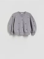 Bluzy damskie - Reserved - Bluza w serca - ciemnoszary - miniaturka - grafika 1
