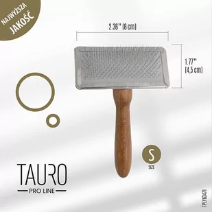 TAURO Pro Line Szczotka groomerska prostokątna S - Szczotki i furminatory - miniaturka - grafika 3