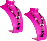 Biżuteria - akcesoria - zestaw 2 sztuk - stojak na biżuterię, stojak na naszyjnik, plastikowy stojak na biżuterię, stojak na kolczyki, stojak na biżuterię, stojak na łańcuszek dla jubilerów - sklepy, stojak - Rose - miniaturka - grafika 1