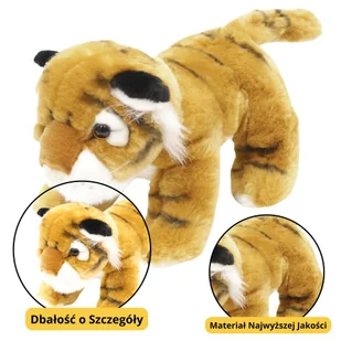 Pluszowa Maskotka Przytulanka Tygrys Kot Brązowy 25cm LEAN Toys - Maskotki i pluszaki - miniaturka - grafika 1