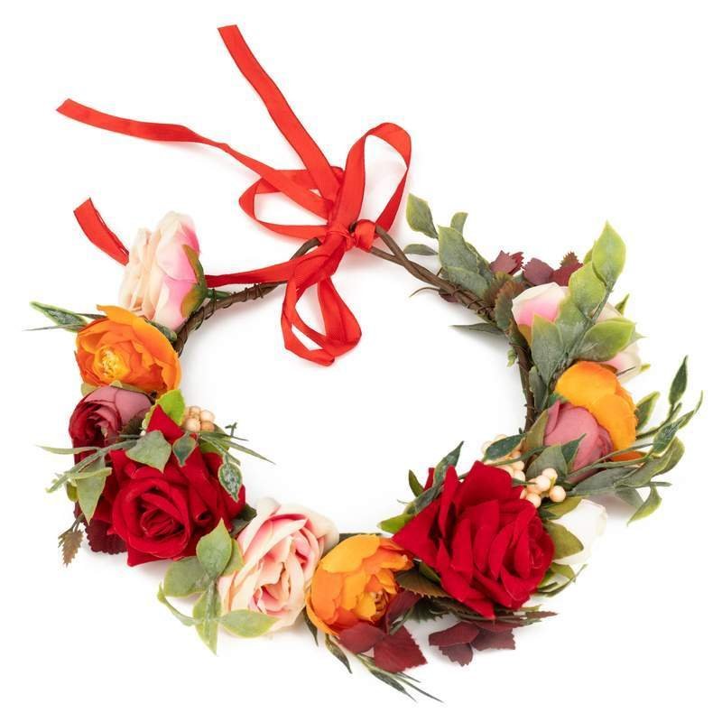 WIANEK na głowę Miss Glow BOHO ślubny PANIEŃSKI kwiaty REGIONALNY FOLK