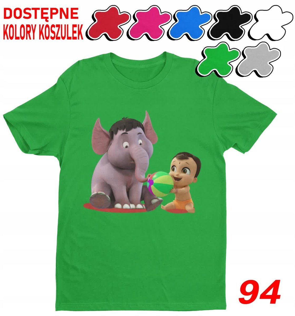 Dziecięca Koszulka Z Nadruk.Duży Wybór Mały Bheem Ben Dla Dzieci -L146-152