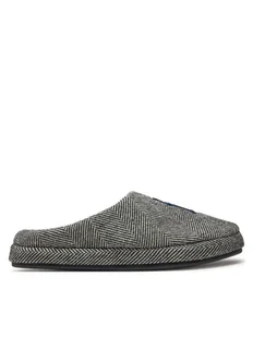 Tommy Hilfiger Kapcie Embroi Herringbone House Shoe FM0FM05539 Czarny - Kapcie męskie - miniaturka - grafika 1
