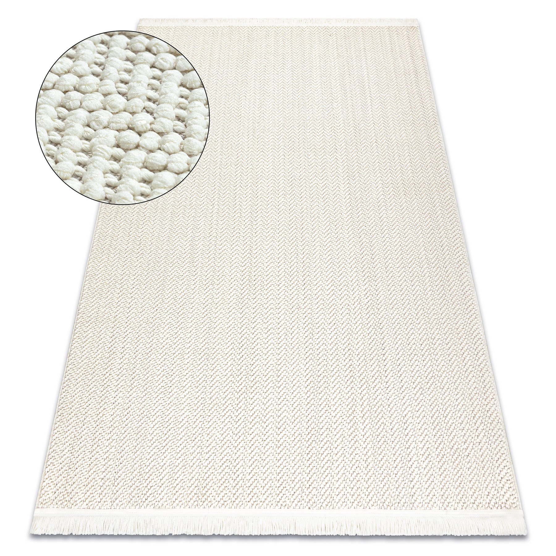Dywan NANO FJ86B Jodełka, chevron, płasko tkany biały 160x220 cm