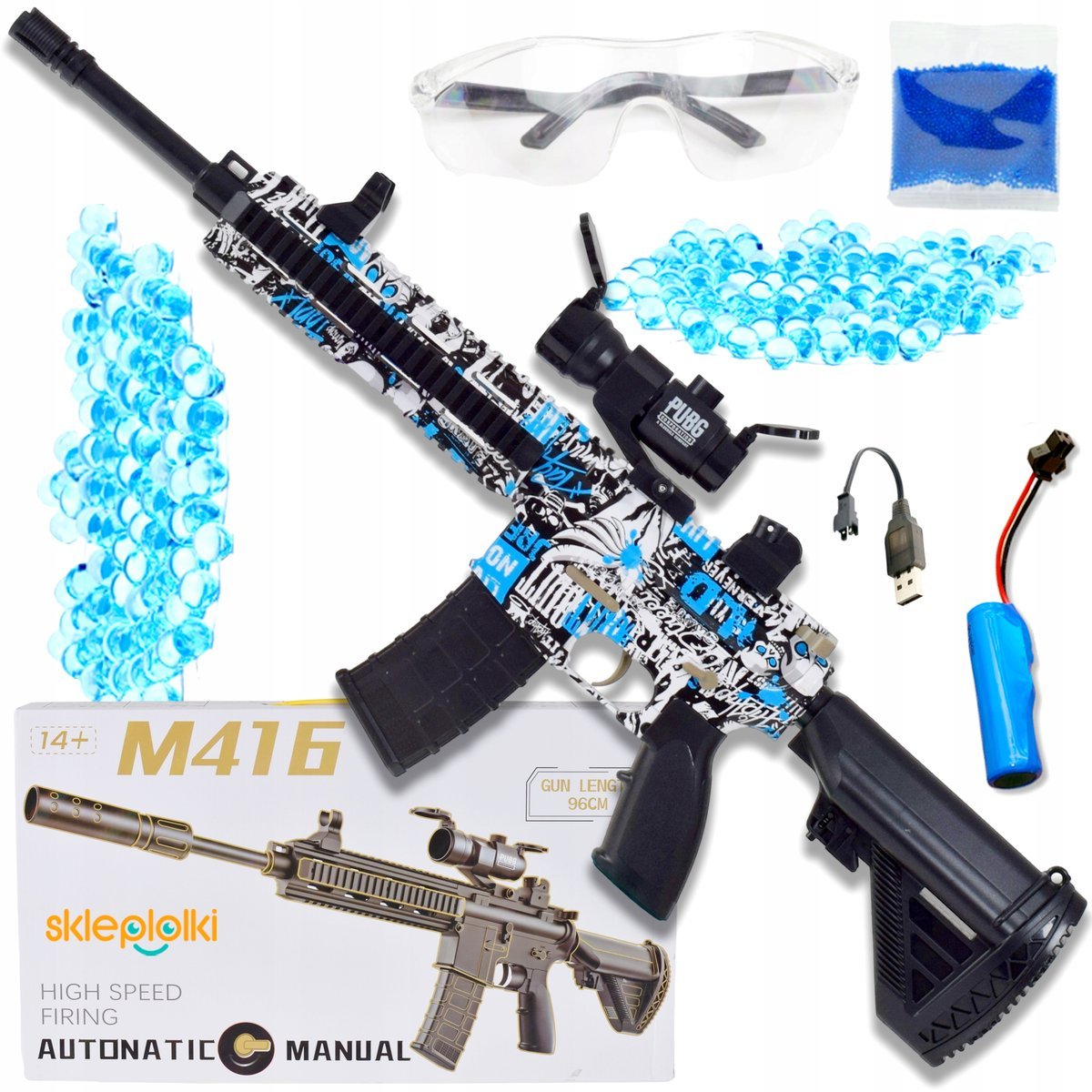 DUŻY KARABIN IMPONUJĄCY DESIGN AUTOMAT 2W1 REALISTYCZNY CELNY TRAFNY ZESTAW