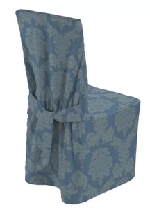 Dekoria Sukienka na krzesło niebieski 45 × 94 cm Damasco - Pokrowce na meble - miniaturka - grafika 1