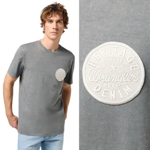 Wrangler GRAPHIC TEE Gun Metal SZARA BAWEŁNIANA KOSZULKA T-SHIRT LOGO M - Koszulki męskie - miniaturka - grafika 1