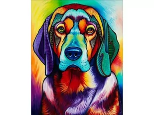 Haft Diamentowy, Obraz, Mozaika Diamentowa Diamond Painting, Pies W Kolorze 30X40Cm - Zabawki kreatywne - miniaturka - grafika 1