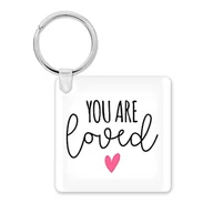 Breloki - Zabawna nowość brelok prezent | najlepszy przyjaciel brelok praca kolega opuszczający pracę prezent | You Are Loved | Key Accessory Joke | KBH166, multi, 5.8cm x 5.8cm - miniaturka - grafika 1