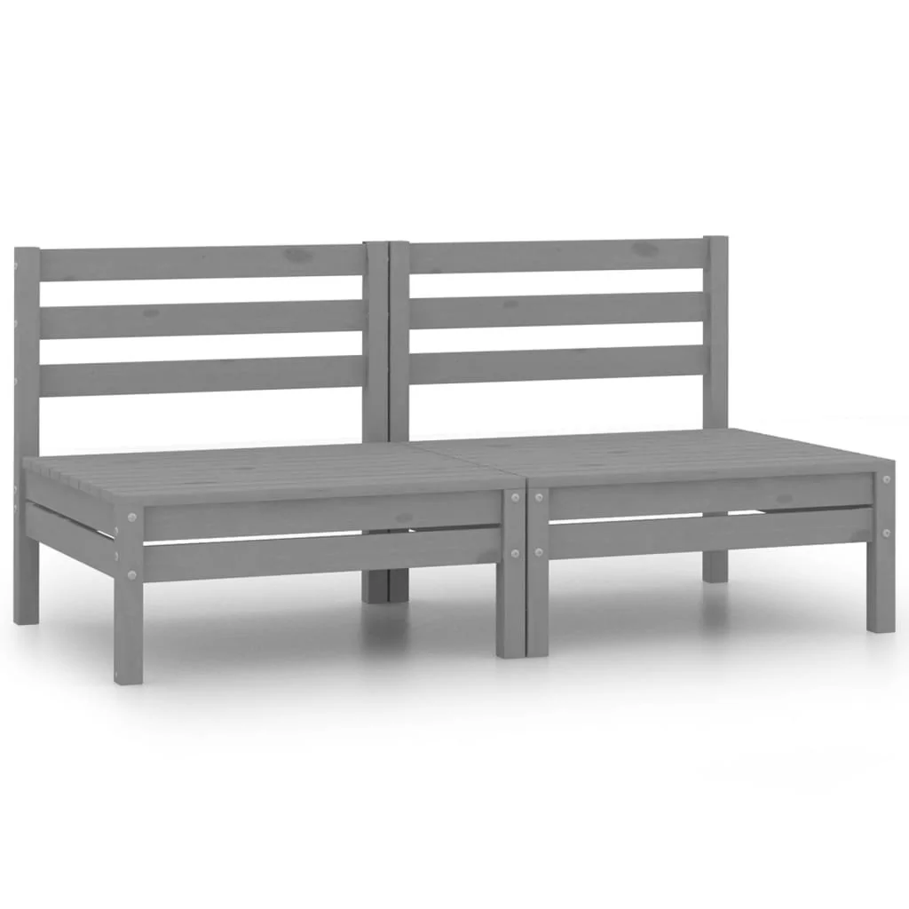 vidaXL 2-osobowa sofa ogrodowa szara lite drewno sosnowe 3082374