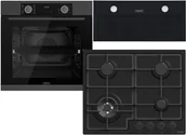 Zestawy AGD - Zestaw AGD do zabudowy Kernau Piekarnik KBO 1073 S PT Matt Black + Płyta gazowa KGH 6423 T CI Matt Black + Okap wkład Kernau KBH 07601.2 B - miniaturka - grafika 1