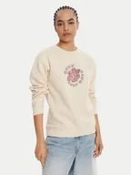 Bluzy damskie - Roxy Bluza Vl Surf Stoked Hoodie Brushed ERJFT05028 Beżowy Regular Fit - miniaturka - grafika 1