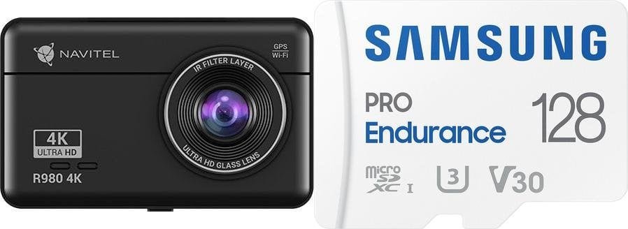 Navitel R980 4K + Karta Samsung PRO Endurance 2022 MicroSDXC 128 GB Class