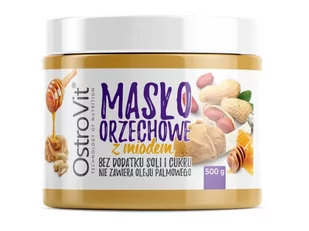 OSTROVIT Masło Orzechowe Z Miodem - 500G - Witaminy i minerały dla sportowców - miniaturka - grafika 1