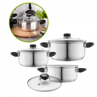 Garnki stalowe na indukcję gaz Komplet garnków Altom Design Emilio 6 el - Zestawy garnków i patelni Garnki stalowe na indukcję gaz Komplet garnków Altom Design Emilio 6 el - Zestawy garnków i patelni - miniaturka - grafika 1