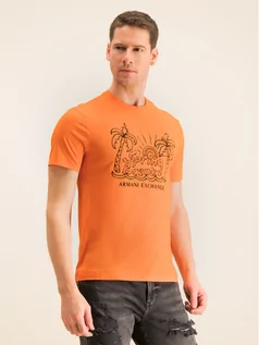 Koszulki męskie - Armani Exchange T-Shirt 3HZTBE ZJA5Z 1601 Pomarańczowy Regular Fit - grafika 1