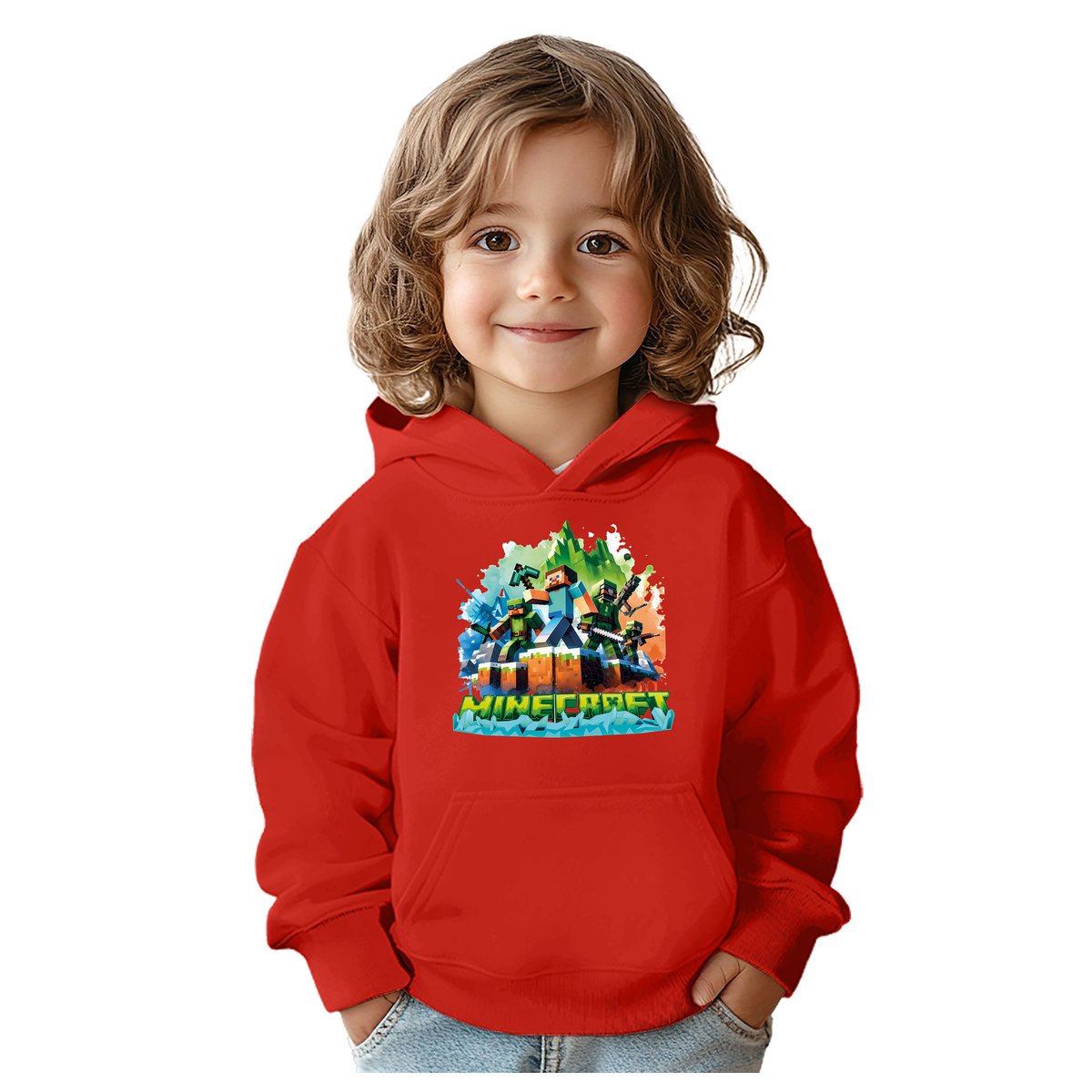 BLUZA DZIECIĘCA MINECRAFT LEGENDS 134-140 Z KAPTUREM BAWEŁNIANA JAKOŚĆ