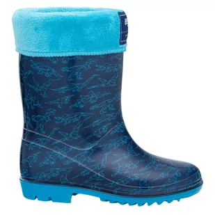 BEJO Dziecięce Kalosze BEJO KANN WELLIES KIDS 4132-BLUE/DINO PATT - Buty dla dziewczynek - miniaturka - grafika 1