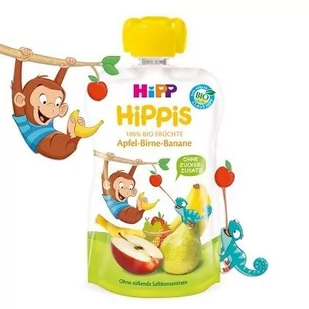 HiPP, HiPPiS Bio, mus z jabłek gruszek i bananów, 100 g - Desery dla dzieci - miniaturka - grafika 1