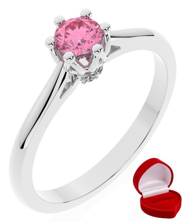 ZŁOTY PIERŚCIONEK ZARĘCZYNOWY 585 14k SZAFIR 0,24 ct BIAŁE ZŁOTO R11