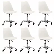Krzesła - vidaXL Lumarko Krzesła stołowe, 6 szt., białe, sztuczna skóra! 3068576 - miniaturka - grafika 1