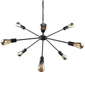 Lampy sufitowe - Nowodvorski Żyrandol LAMPA wisząca ROD 9734 industrialna OPRAWA metalowa ZWIS loft gwiazda czarna - miniaturka - grafika 1