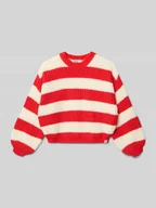Swetry dla dziewczynek - Sweter z dzianiny z prążkowanymi wykończeniami - miniaturka - grafika 1