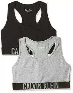 Calvin Klein Dziewczęcy 2-pak, biustonosz bez fiszbin, 1 Grey Heather/ 1 Black, 12-14 Lata - Biustonosze - miniaturka - grafika 1