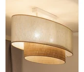 Lampy sufitowe - Duolla - Żyrandol natynkowy DOUBLE OVAL NATURE 2xE27/15W/230V kremowy/beżowy - miniaturka - grafika 1