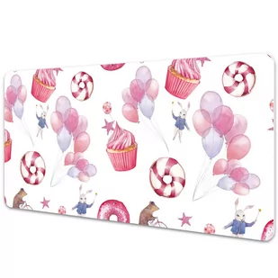 Duża podkładka na biurko Słodycze i balony 90x45cm - Podkładki na biurko - miniaturka - grafika 1