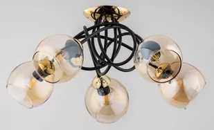 Modena Black lampa sufitowa 5-punktowa czarna/złota 63176 - Lampy sufitowe - miniaturka - grafika 1