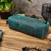 Kosmetyczki, organizery i kuferki - Kosmetyczka skórzana PAOLO PERUZZI T-52-GR zielona - miniaturka - grafika 1