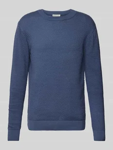 Sweter z dzianiny z fakturowanym wzorem model ‘VAGN’ - Swetry męskie - miniaturka - grafika 1