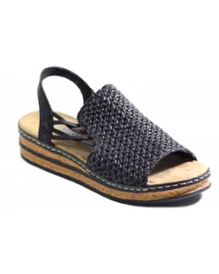 SANDAŁY RIEKER - 62941-00 BLACK - Rieker - Sandały damskie - miniaturka - grafika 1