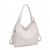 Torebki damskie - Beżowa Torebka Damska Worek Shopper na Ramię LUIGISANTO Skóra Ekologiczna - miniaturka - grafika 1