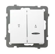 Wyłączniki światła i elektryczne - Ospel Łącznik żaluzjowy z podświetleniem i blokadą mechaniczną AS Biały - miniaturka - grafika 1