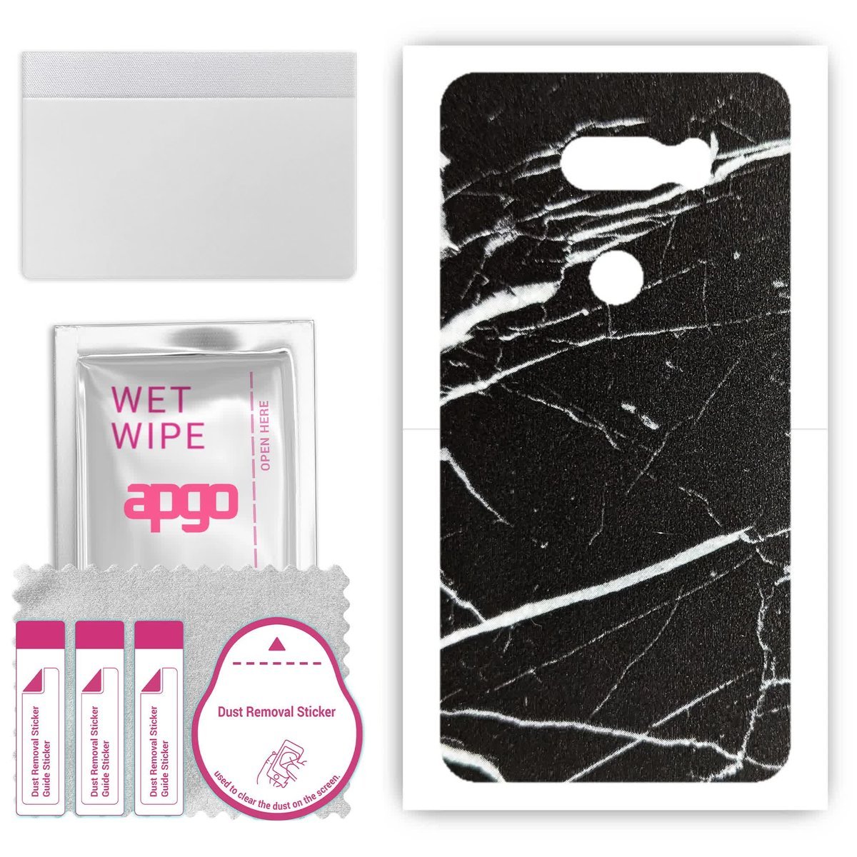 Folia naklejka skórka strukturalna na TYŁ do LG V30 - Marmur Ciemny - apgo SKINS