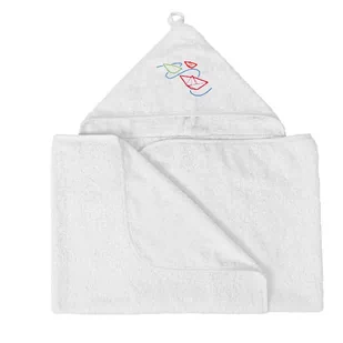 BabyMatex Multitex Maxi Junior, Kąpielowe okrycie niemowlęce, 70x140 cm, Białe - Okrycia kąpielowe dla dzieci - miniaturka - grafika 1