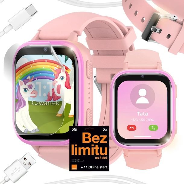 Smartwatch Zegarek Telefon Dla Dzieci Rozmowy Muzyka Gry Krokomierz Kamera