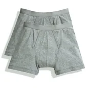 Majtki męskie - Bokserki Classic Boxer 2-PACK Fruit Of The Loom - Light Grey Marl S - miniaturka - grafika 1