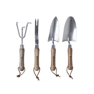 Grabie i motyki - Holtaz Zestaw narzędzi ogrodniczych 4 - zestaw narzędzi ogrodniczych -łopatą ręczną do kwiatów, grabie do roślin, kielnia, brony z wygodną drewnianą.. - miniaturka - grafika 1